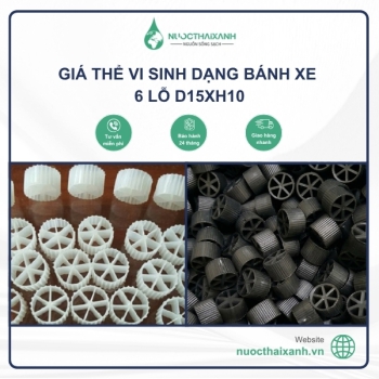 Giá thể vi sinh dạng bánh xe 6 lỗ D15xH10