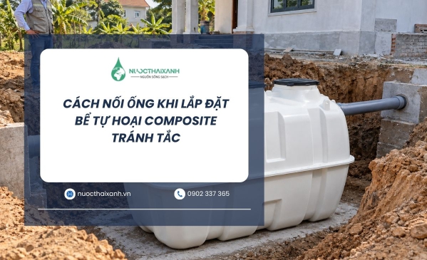 Cách nối ống khi lắp đặt bể tự hoại Composite tránh tắc