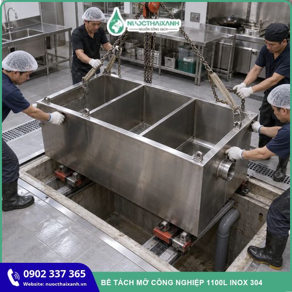 Bể tách mỡ công nghiệp 1100L