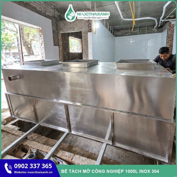 Bể tách mỡ công nghiệp 1000L inox 304