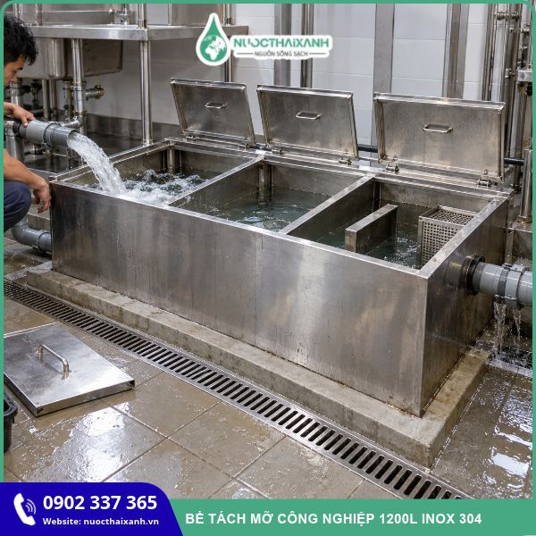Bể tách mỡ công nghiệp 1200L
