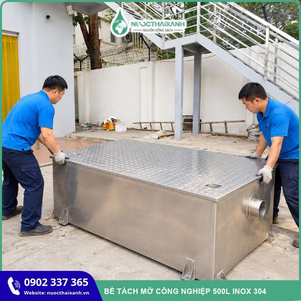 Bể tách mỡ công nghiệp 500L inox 340