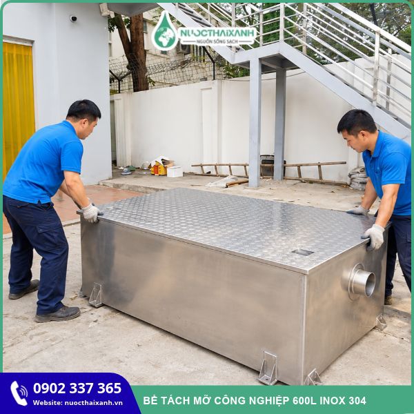 Bể tách mỡ công nghiệp 600L inox 304