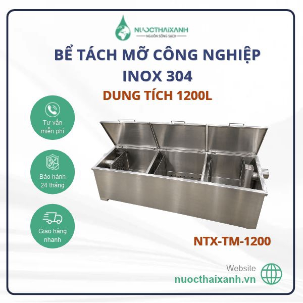 Bể tách mỡ công nghiệp 1200L