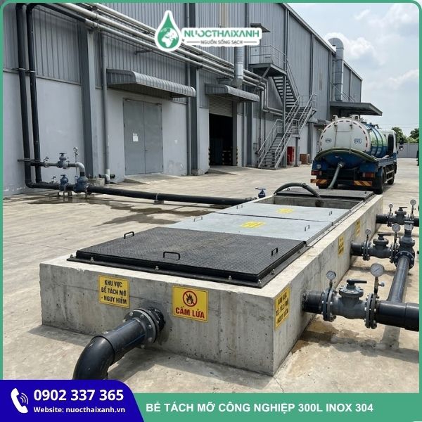 Bể tách mỡ công nghiệp 300L inox 304