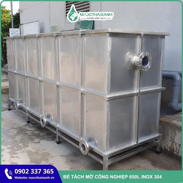Bể tách mỡ công nghiệp 650L Inox 304