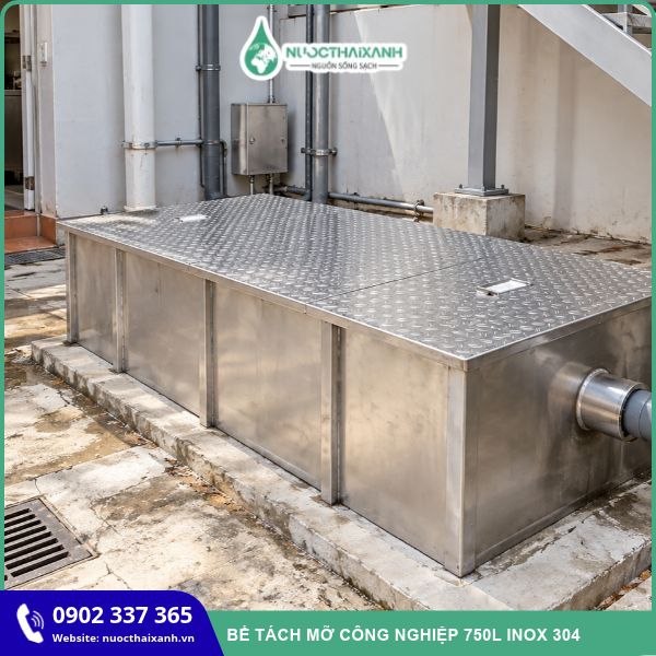 Bể tách mỡ công nghiệp 750l Inox 304
