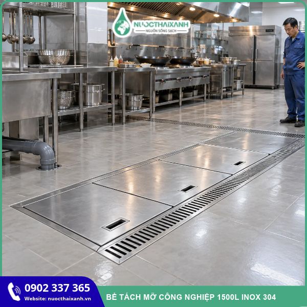Bể tách mỡ công nghiệp 1500L