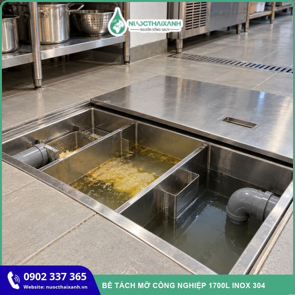 Bể tách mỡ công nghiệp 1700L
