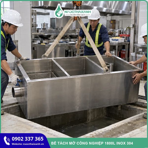 Bể tách mỡ công nghiệp 1800L