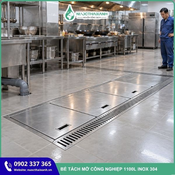 Bể tách mỡ công nghiệp 1100L