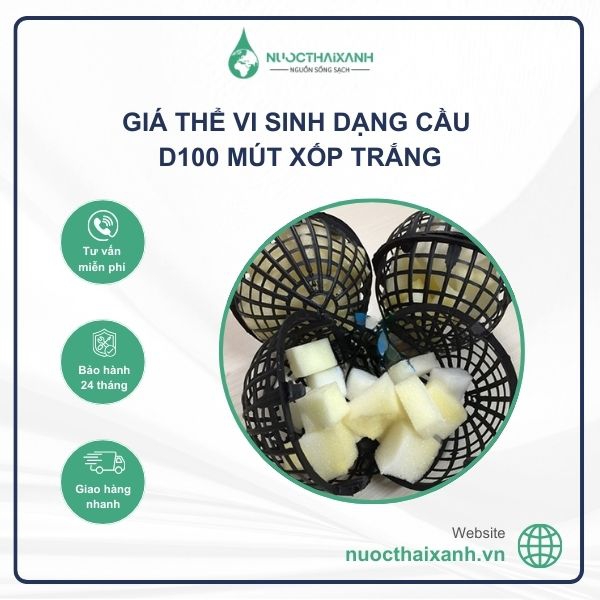 Giá thể vi sinh dạng cầu D100 mút xốp