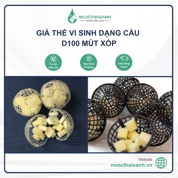 Giá thể vi sinh dạng cầu D100 mút xốp