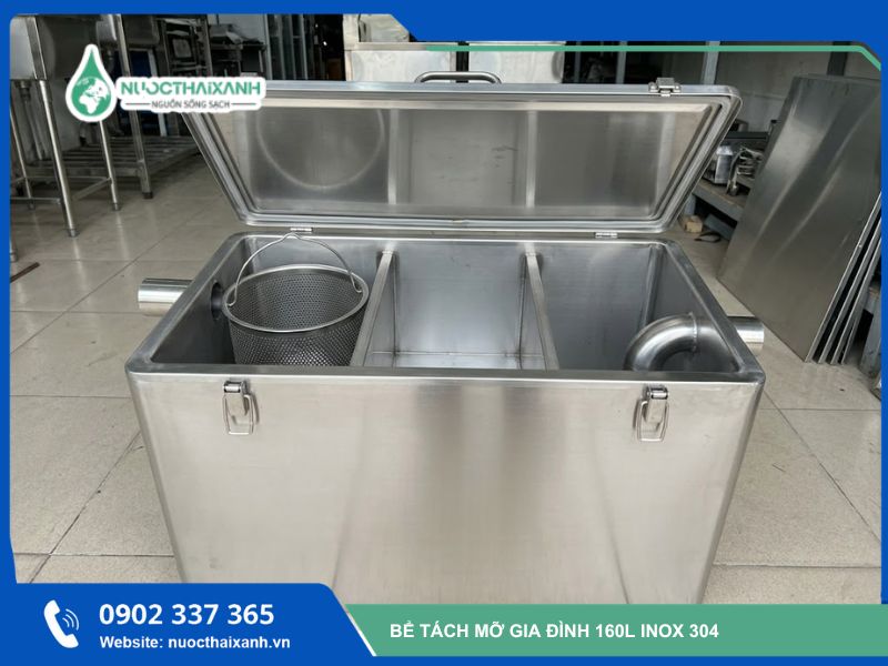 lắp bể tách mỡ 160l