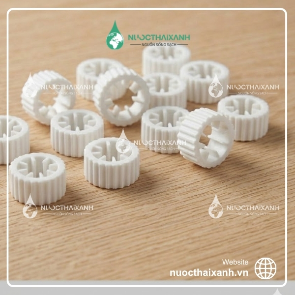 giá thể vi sinh dạng bánh xe d8 màu trắng