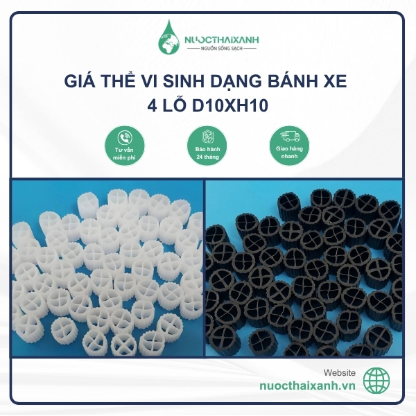 giá thể vi sing dạng bánh xe 4 lỗ