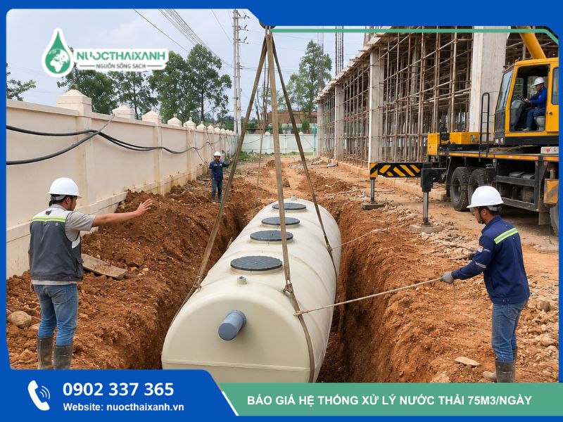 hệ thống xử lý nước thải 75m3