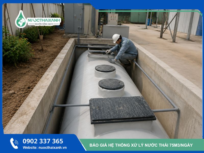 trạm xử lý nước thải 75m3/ngày